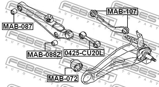 Mounting, control/trailing arm MAB-107 - image 2