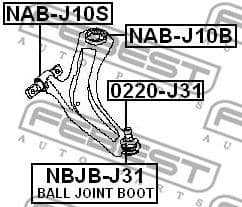 Mounting, control/trailing arm NAB-J10B - image 2
