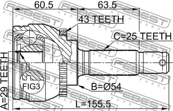 Joint Kit, drive shaft 0410-DA2A43 - image 2