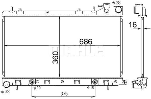 Radiator, engine cooling BEHR CR 1874 000S