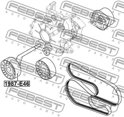 Tensioner Pulley, V-ribbed belt 1987-E46 - image 2