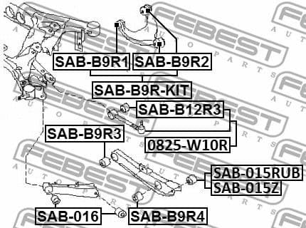 Mounting, control/trailing arm SAB-B9R2 - image 2