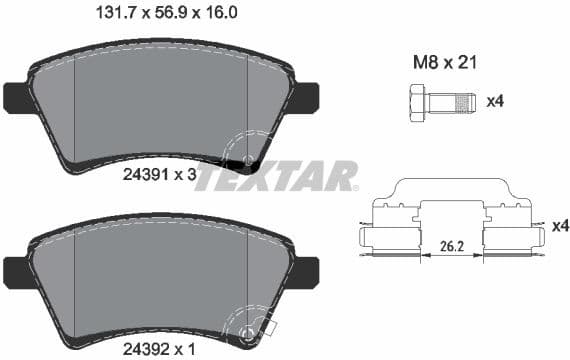 Brake Pad Set, disc brake Q+ 2439101