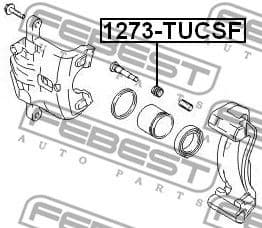 Bellow, brake caliper guide 1273-TUCSF