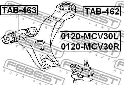 Mounting, control/trailing arm TAB-463 - image 2