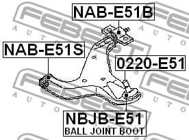 Mounting, control/trailing arm NAB-E51S - image 2
