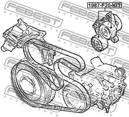 Tensioner Pulley, V-ribbed belt 1987-F20-KIT - image 2