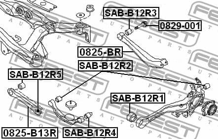 Mounting, control/trailing arm SAB-B12R5