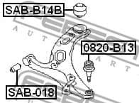 Mounting, control/trailing arm SAB-B14B - image 2