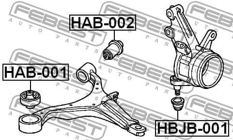 Mounting, control/trailing arm HAB-002 - image 2