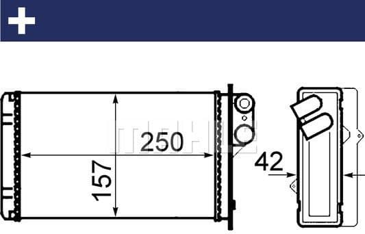 Heat Exchanger, interior heating BEHR AH 67 000S