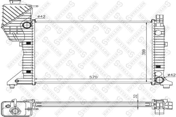 Radiator, engine cooling 10-25369-SX