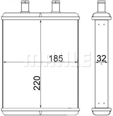 Heat Exchanger, interior heating BEHR AH 2 000S