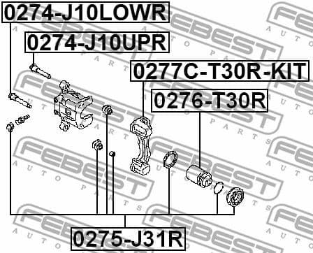 Guide Bolt, brake caliper 0274-J10LOWR - image 2