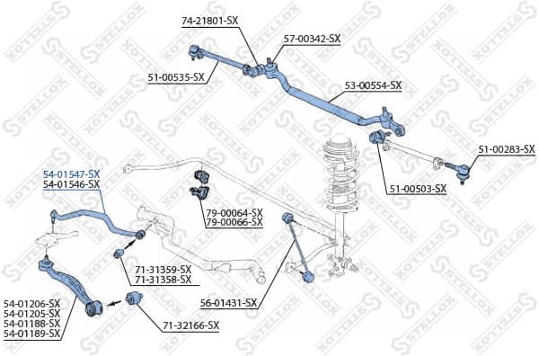 Control/Trailing Arm, wheel suspension 54-01547-SX - image 2