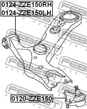 Control/Trailing Arm, wheel suspension 0124-ZZE150LH - image 2