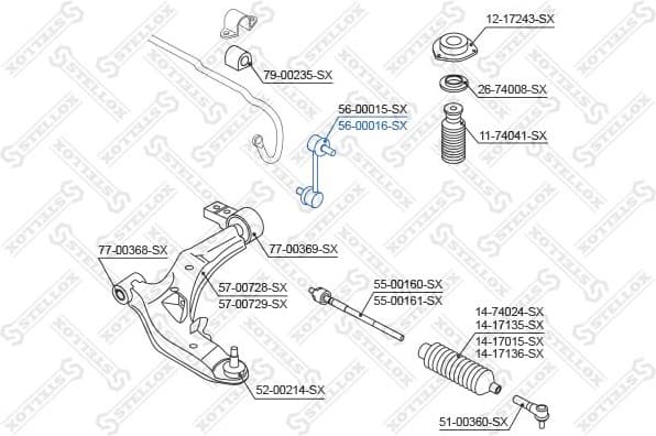 Link/Coupling Rod, stabiliser bar 56-00016-SX - image 2