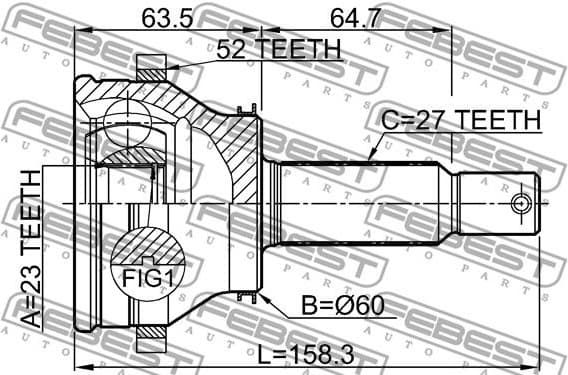 Joint Kit, drive shaft 1210-SANFEBBRA52 - image 2
