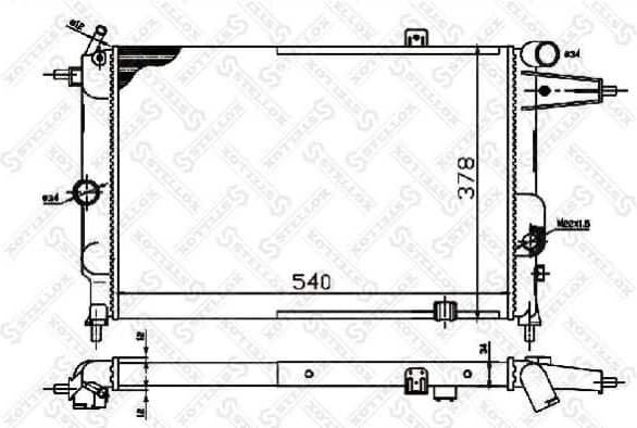 Radiator, engine cooling 10-25059-SX