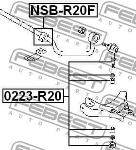 Mounting, stabiliser bar NSB-R20F