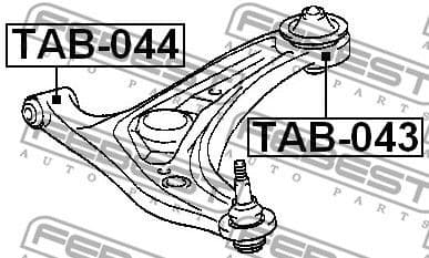Mounting, control/trailing arm TAB-043 - image 2