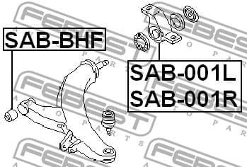 Mounting, control/trailing arm SAB-001R - image 2
