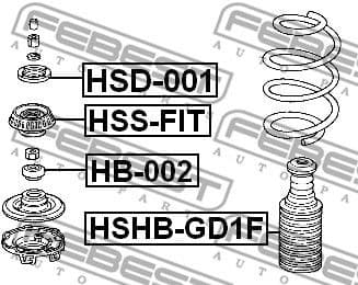 Rolling Bearing, suspension strut support mount HB-002 - image 2
