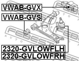 Mounting, control/trailing arm VWAB-GVX - image 2
