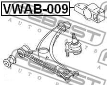 Mounting, control/trailing arm VWAB-009 - image 2