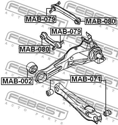 Mounting, control/trailing arm MAB-002 - image 2