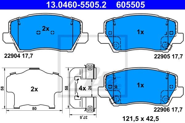 Brake Pad Set, disc brake 13.0460-5505.2