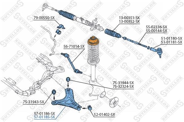 Control/Trailing Arm, wheel suspension 57-01185-SX - image 2