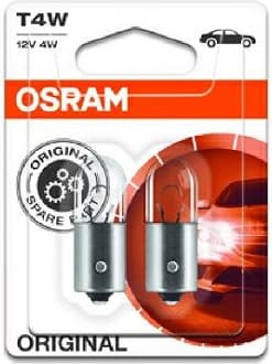 Osram Bulbs T4W 12v BA9S 2vnt - 3893-02B (OSRAM) - Autoera