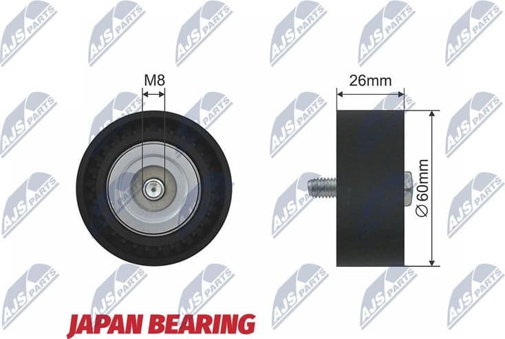 Deflection/Guide Pulley, V-ribbed belt RNK-LR-009