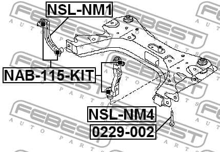 Repair Kit, stabiliser coupling rod NAB-115-KIT - image 2