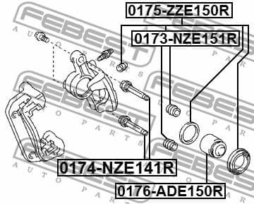 Guide Bolt, brake caliper 0174-NZE141R - image 2
