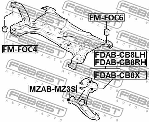 Mounting, control/trailing arm FDAB-CB8X - image 2