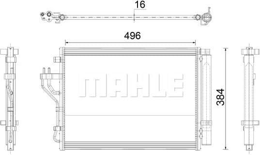 Condenser, air conditioning BEHR *** PREMIUM LINE *** AC 43 000P