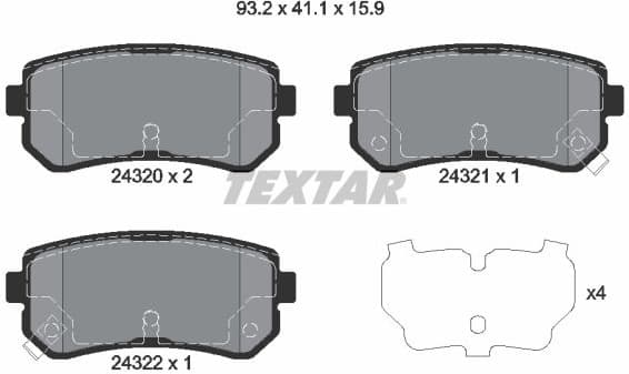 Brake Pad Set, disc brake Q+ 2432001