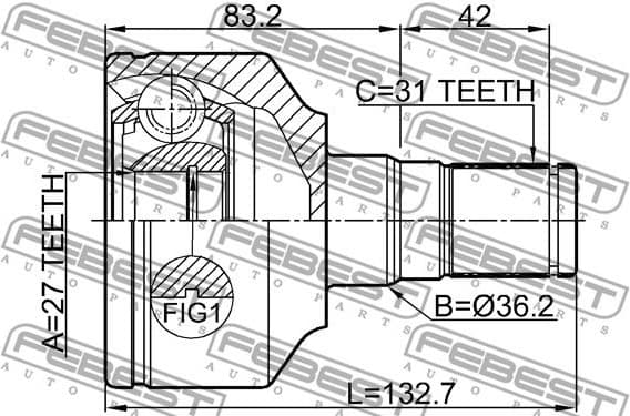 Joint Kit, drive shaft 2711-XC70LH - image 2