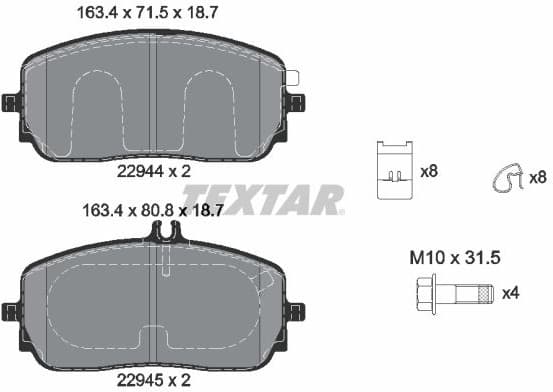Brake Pad Set, disc brake 2294401