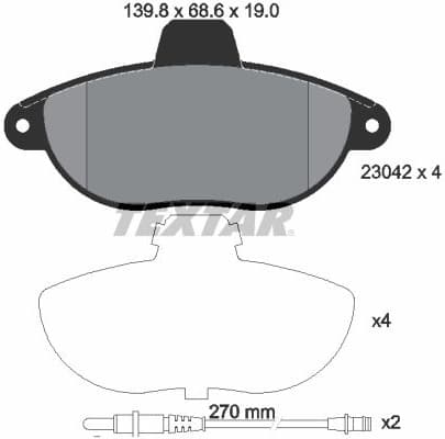 Brake Pad Set, disc brake 2304201