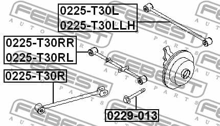 Control/Trailing Arm, wheel suspension 0225-T30L