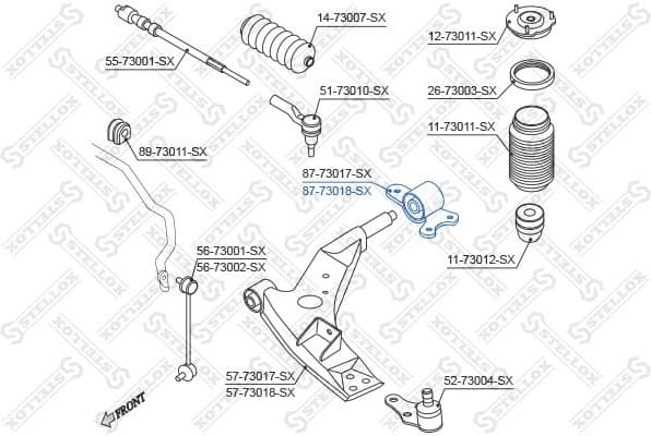 Mounting, control/trailing arm 87-73018-SX - image 2