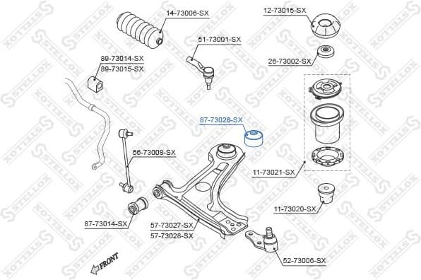 Mounting, control/trailing arm 87-73026-SX - image 2