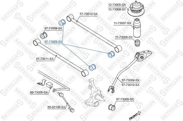 Mounting, control/trailing arm 87-73008-SX