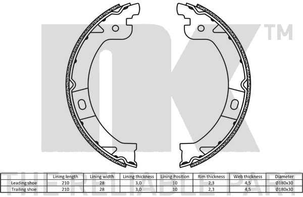 Brake Shoe Set, parking brake 2793724 - image 2