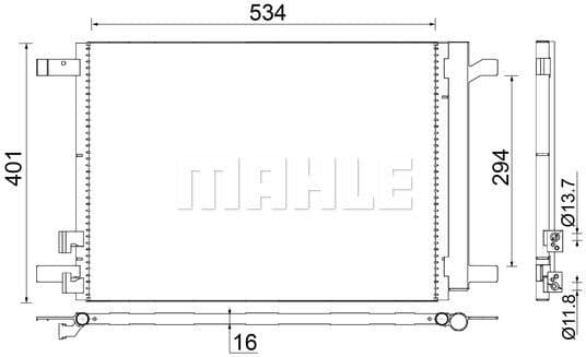Condenser, air conditioning BEHR AC 772 000S