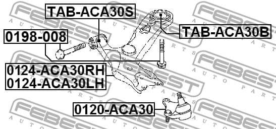 Mounting, control/trailing arm TAB-ACA30B