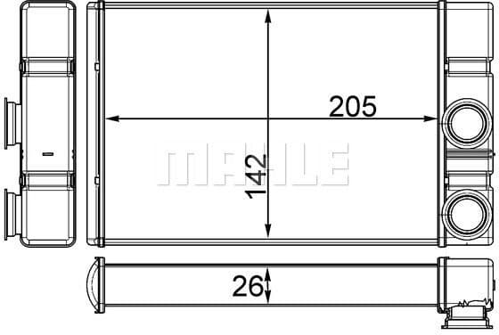 Heat Exchanger, interior heating BEHR AH 260 000S